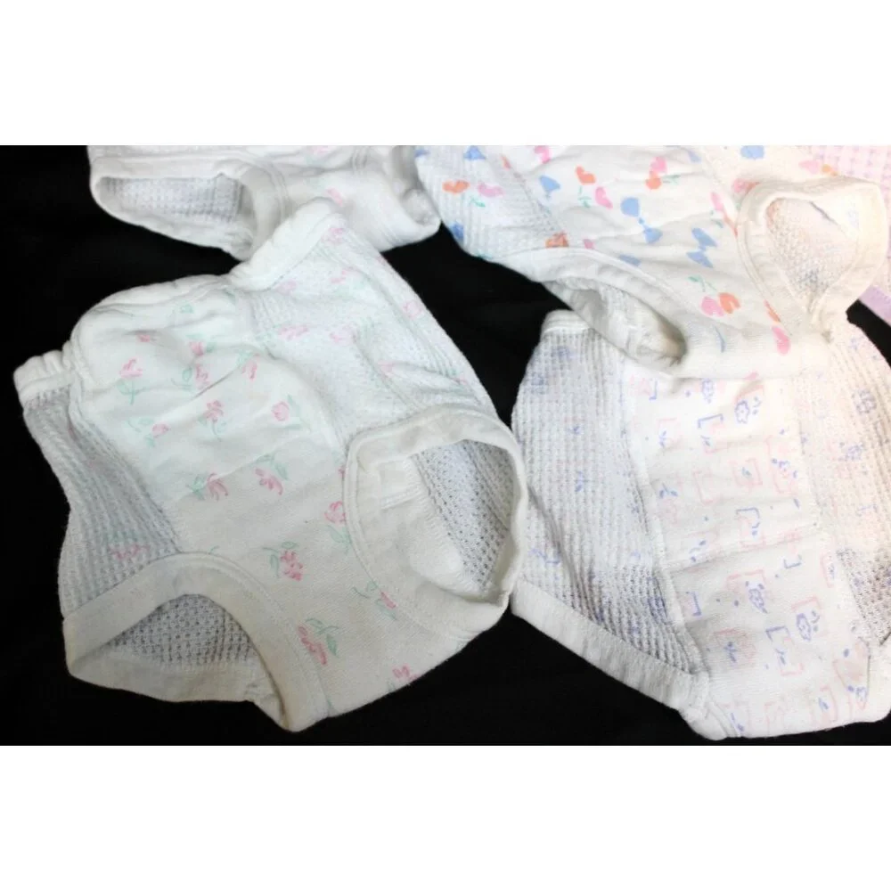 VTG Y2K 90s Gerber Cloth Training Pants 6 Pairs sz 2/3 Washable Padded